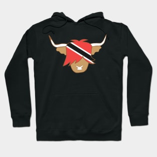 Highland cow with Trinidad and tobago flag Hoodie